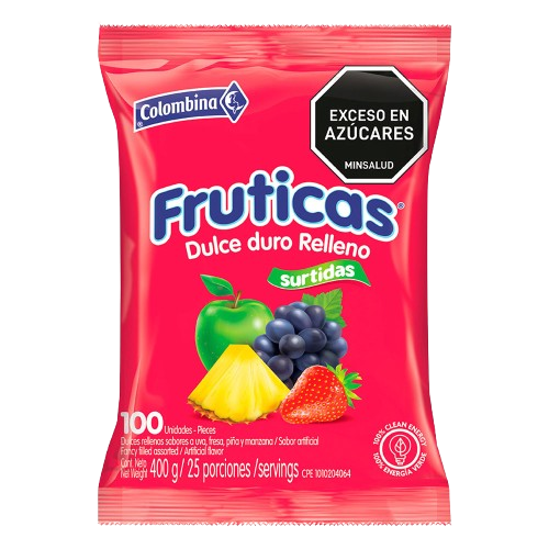 Fruticas Caramelo Duro Surtido x 100 unds